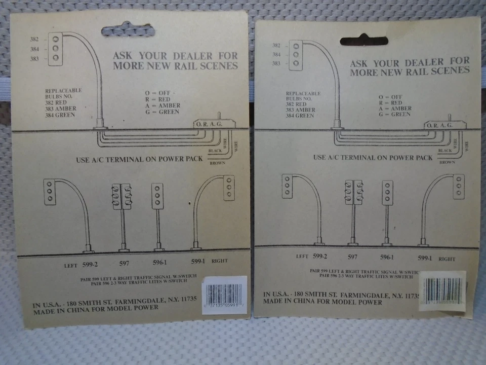 Model Power 599-1 + 599-2 HO SCALE brass 3 light traffic signals NEW IN PACKAGES - Image 2 of 2