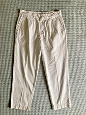AYR The Metropolitan Pleated Cropped Pants White Cream Size 6
