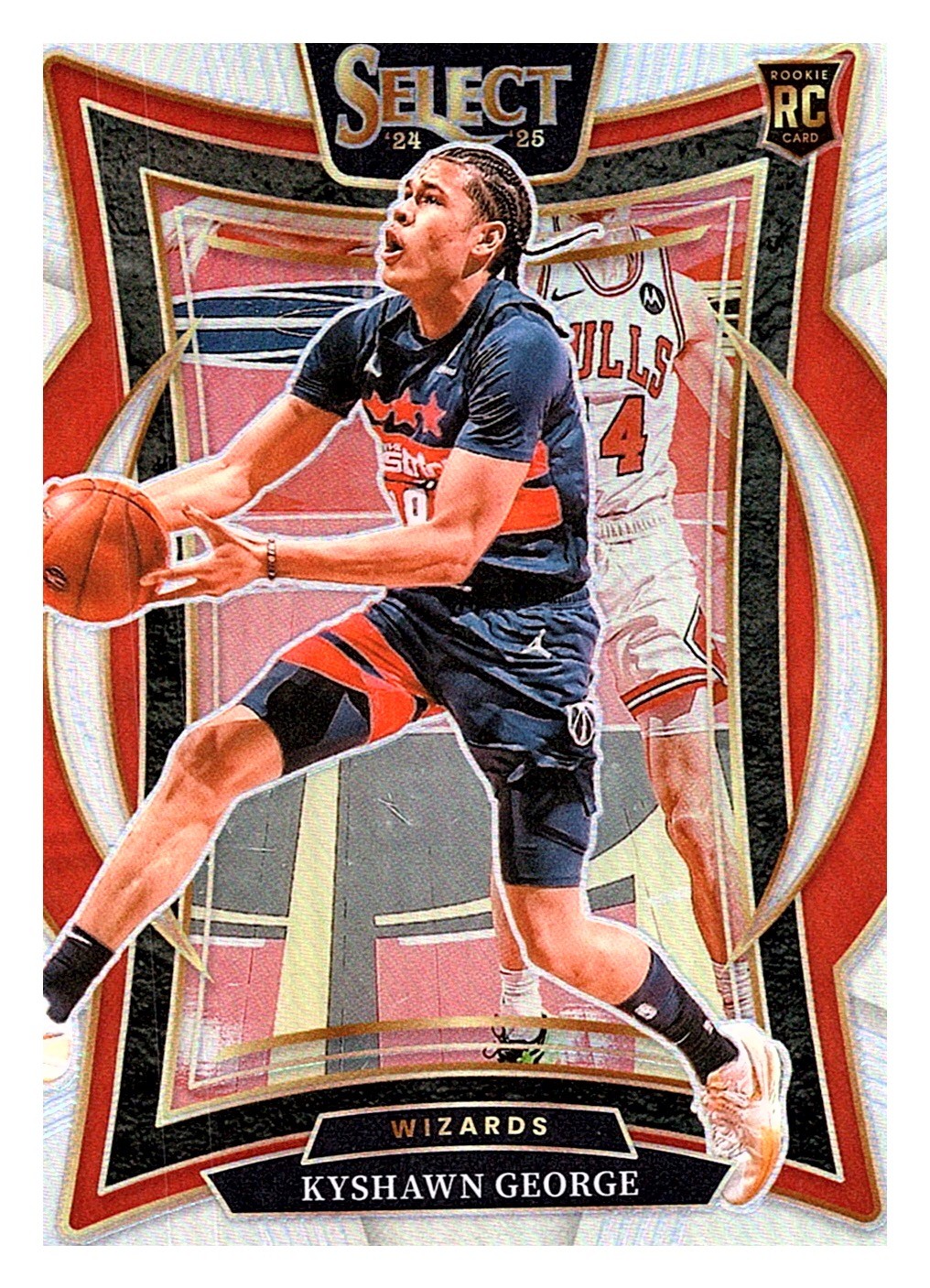 2024-25 Panini Select #85 Kyshawn George Red Wave Prizm