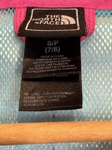 The North Face Hyvent Girls Rain Jacket Size 7/8 Pink Hooded Windbreaker EUC! - Picture 3 of 6