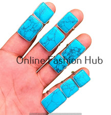 Green Turquoise Gemstone 925 Sterling Silver Plated Rings Lot Wholesale Jewelry