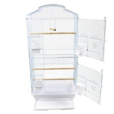 Metal Bird Cage Black or White Budgie Canary Parakeet Cockatiel Finch Lovebird