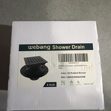 4 Inch Square Shower Floor Drain with Flange Oil Rubbed Bronze Stainless Steel