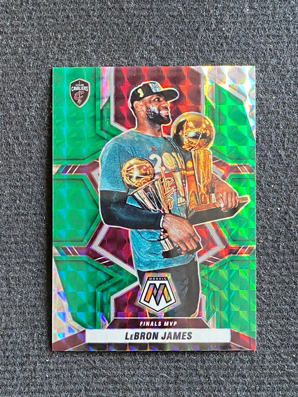 LeBron James 2021-22 Panini Mosaic Finals MVP Green Mosaic Prizm #298 -b