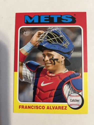 2024 Topps Heritage FRANCISCO ALVAREZ Missing Signature Variation SP + Base #411