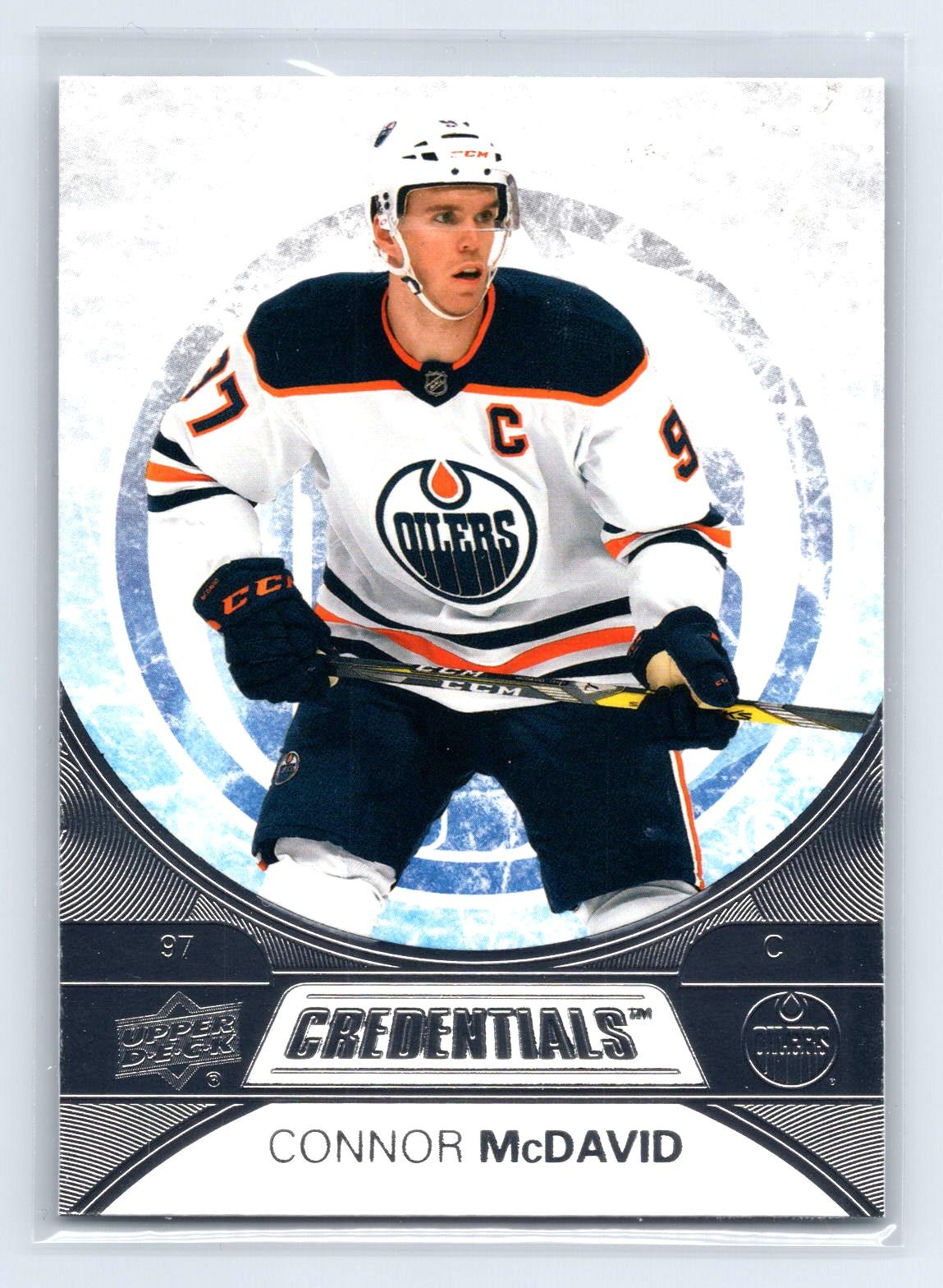 Connor McDavid 2021-22 Upper Deck Credentials Orange SN #/149 Edmonton Oilers #1