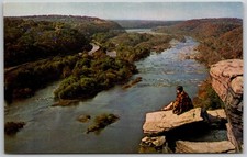 Postal cromada Harpers Ferry WV Potomac River Valley View Maryland Heights