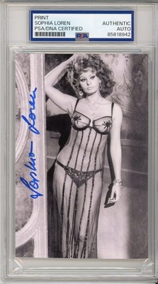 SOPHIA LOREN AUTOGRAPH LINGERIE PHOTOGRAPH PSA DNA COA SIGNED AUTO PICTURE WOW!