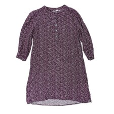 Gap Geometric Purple Pink Dress 3/4 Sleeve Large Cottagecore Bohemian Feminine