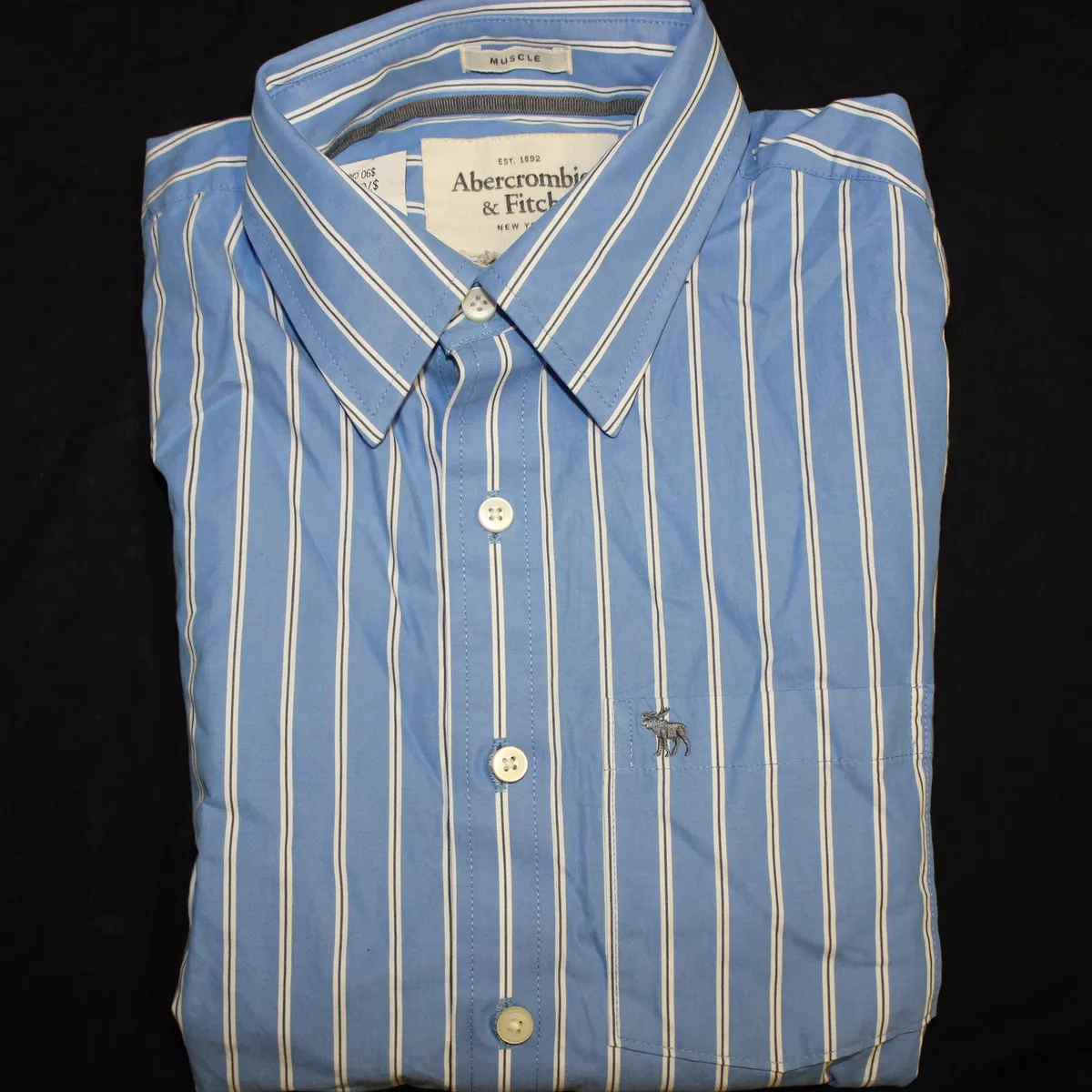 Abercrombie blue and white striped dress sales