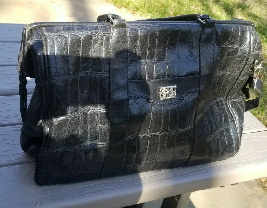 BUENO Negro Imitación Cocodrilo 18x12x7 Cartera Maletín Bolso Monedero Maleta? Foto 3 de 4