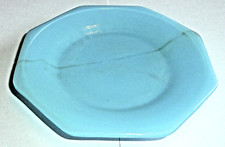 Large Octagonal Blue Plate - Akro Agate Child Tea Set