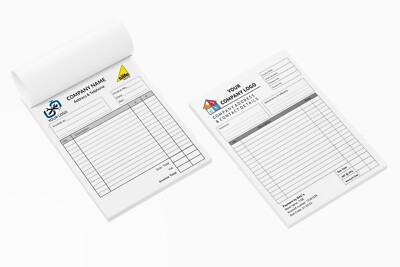 A5 Rechnung Quittung Block Buch, KOSTENLOSER VERSAND, personalisiert NCR PAD DOPPELTE SETS