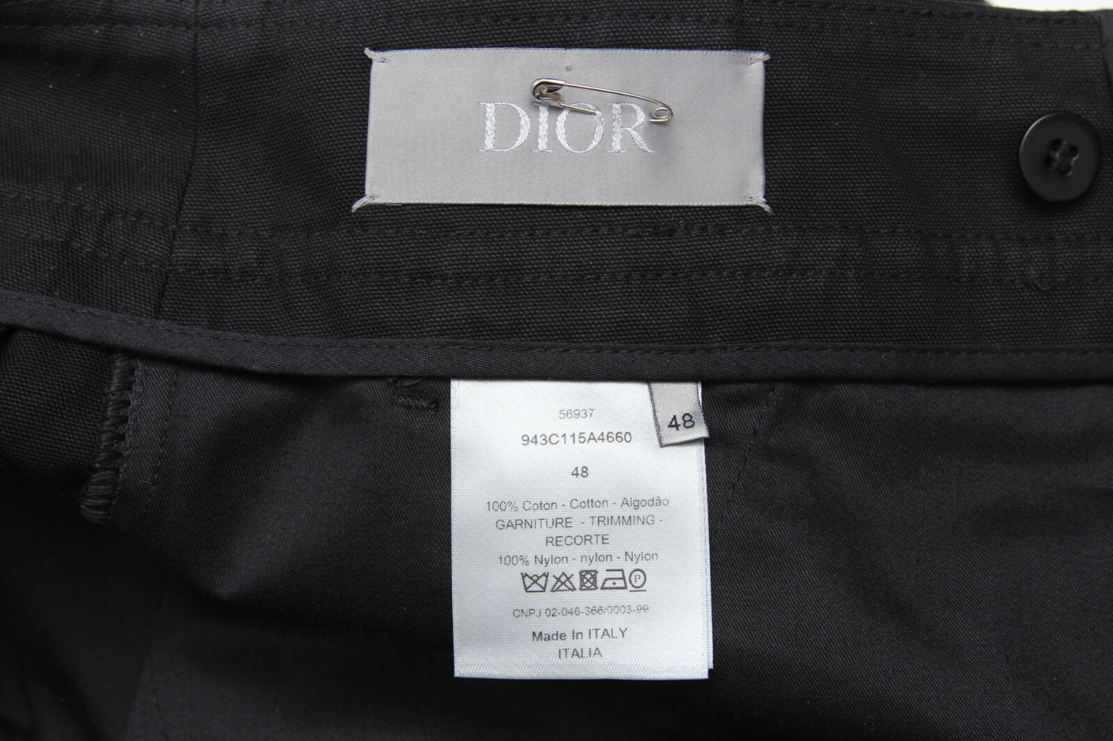 LKNWOT DIOR Logo Black Technical Cotton Cargo Pan… - image 6