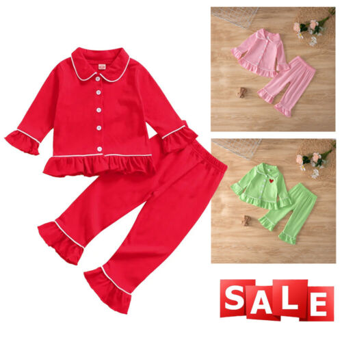 Pajamas Kid Pjs Set Girls Cotton Pijamas Set Satin Long Sleeve 2 Piece 0-4 Years