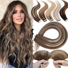 12inch-24inch 100 Remy Tape In Real Human Hair Extensions Skin Weft 10/20PCS