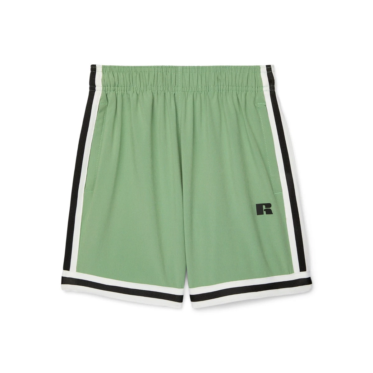 Short De Sport Russell Athletic Garçon Taille M (8/10 Ans), Gris/blanc, 100% Polyester