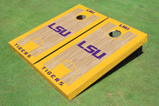 Louisiana State University Gold Matching Basketball Court Custom Cornhole Board