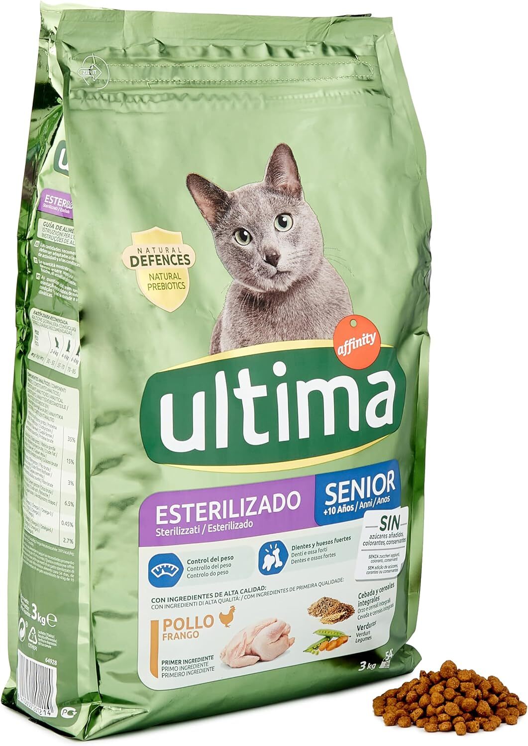 Ultima Cibo per Gatti Sterilizzati Senior +10 anni con 3 kg (Confezione da 1)