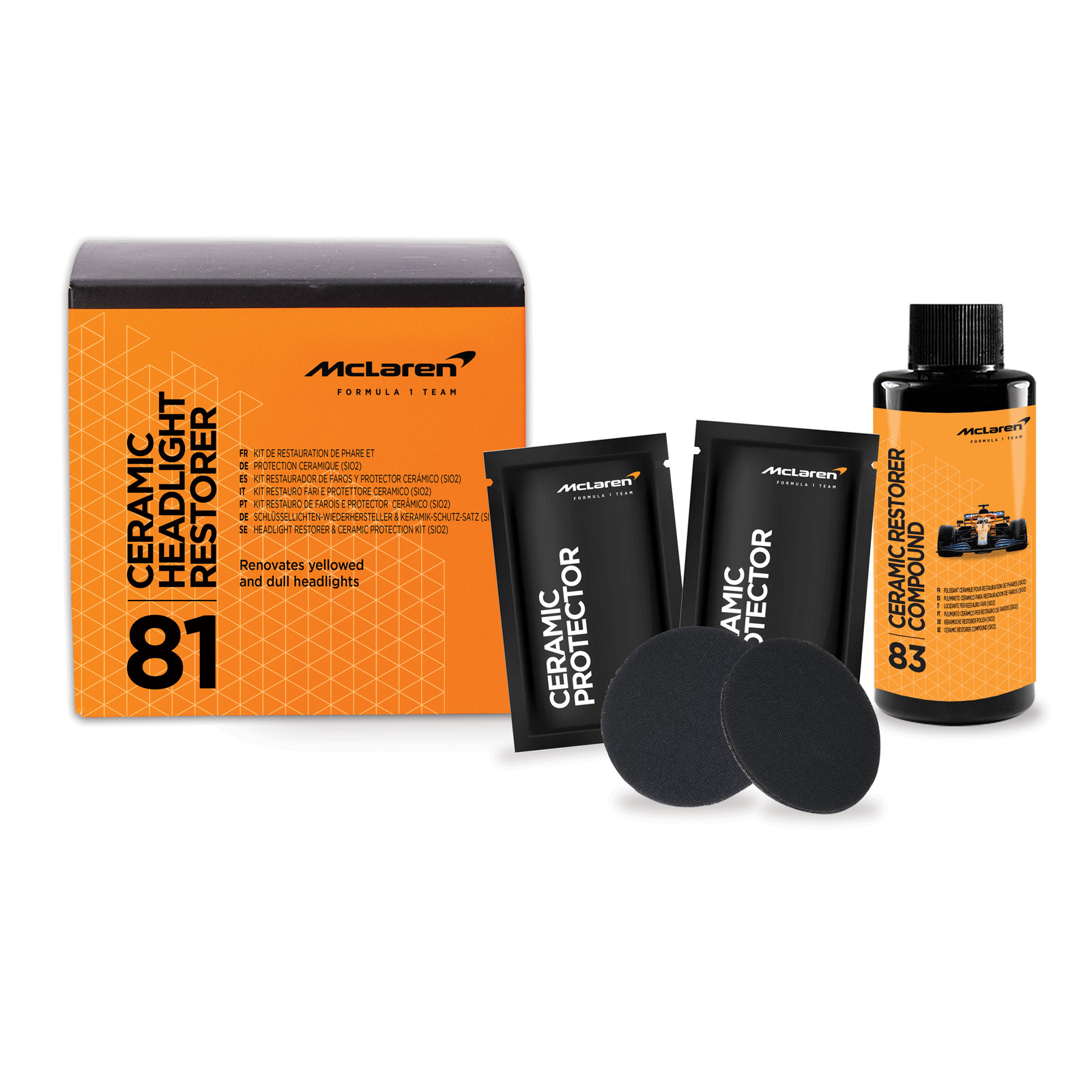 Mclaren Headlamp Restorer & Ceramic Protection Kit Oxidation Dirt Scratch Lights