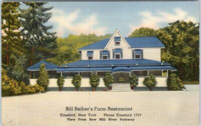 ELMSFORD, New York NY Roadside BILL REIBER'S FARM RESTAURANT 1940s ...