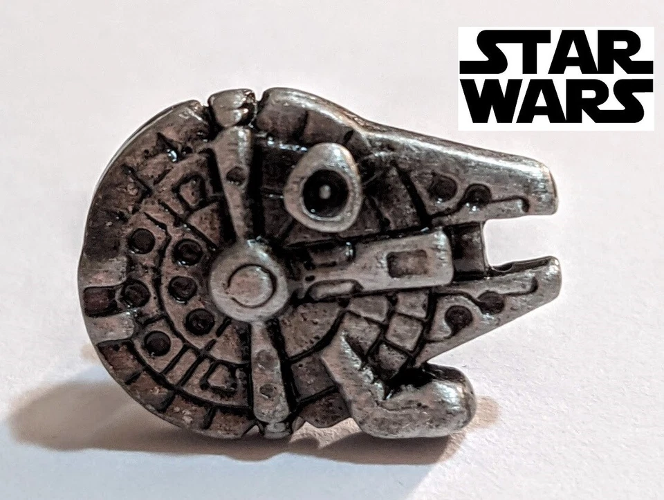 STAR WARS Millennium Falcon Logo Metal Pin AntSlv prop badge darth vader cosplay - Image 2 of 4