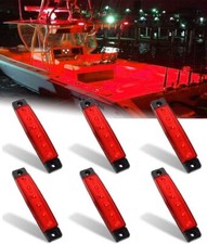 Marine Boat LED Lights 6-Piece Red Waterproof 12v 120LM Deck Utility Courtesy