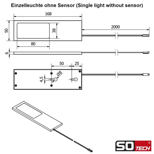 SOTECH LED-Unterbauleuchte GIULIA II mit/ohne Sensor Möbelleuchte Schrankleuchte - Bild 6 von 48