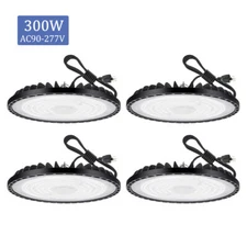 4Pcs 300W UFO Led High Bay Light 300 Watt Industrial Commercial Garage Gym Light