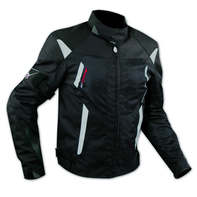 Motorradjacke Stoff Cordura Mesh perforiertes Netz CE-geprüft schwarz