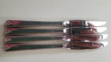4 ANTIQUE VINTAGE COLLECTIBLE KNIVES 8.5" SILVER PLATE - HOLLOW HANDLE