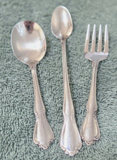 3 Pc Set Oneida Chateau Baby Spoon Fork Infant Oneida Craft Deluxe Stainless