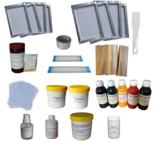 Screen Printing DIY Tools & Consumable Kit 4 Color Press Silk Screen Print