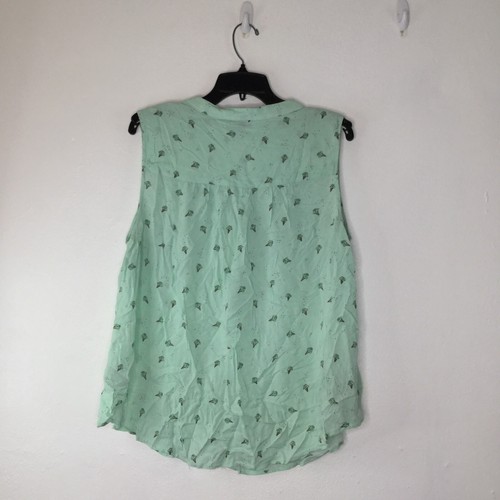 Torrid Blouse Women 2X Green Ice Cream Print Sleeveless Pullover Pocket - Picture 7 of 9