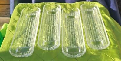 Vintage Glass Rayware 4 Piece Corn on the Cob Holders 