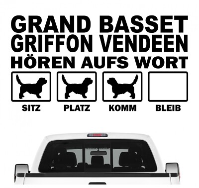 Grand Basset Griffon Vendeen hört aufs Wort Hunde Auto Aufkleber Autoaufkleber H