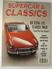 Supercar & Classics magazine March 1991 - MGB, Alfa Romeo, Ferrari 348