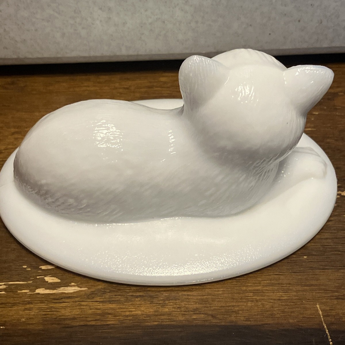 Vintage Westmoreland Cat On A Nest TOP ONLY White Milk Glass | eBay