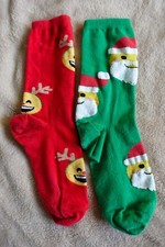 Christmas Emoji Socks - Santa Claus Reindeer - one size fits all