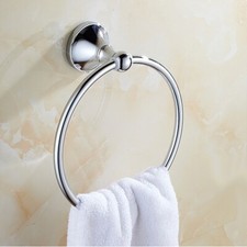 Polished Chrome Wall Mounted Round Bathroom Towel Ring Towel Rack Holder