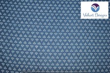 10 Yard Indian Indigo Print Cotton Hand Block Blue Dressmaking Fabric