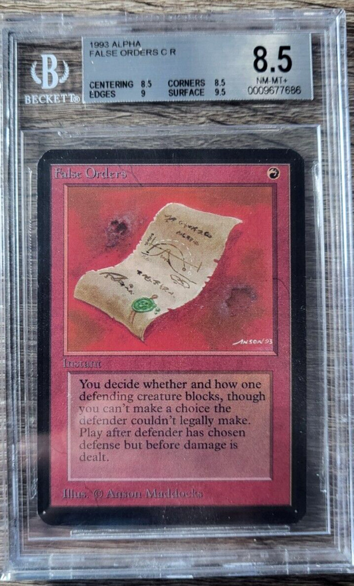 MTG Alpha False Orders BGS 8.5 NM-MT+ (9.5 Surface)