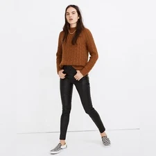 Madewell Jeans High-Rise Skinny Leather Edition Stretchy True Black 24 NWOT