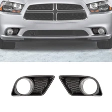 Carbon Fiber Front Bumper Fog Light Lamp Cover Trim for Dodge Charger 2011-2014