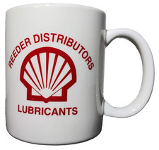Reeder Distributors Lubricants Shell Advertising Ceramic Coffee Mug White Cup