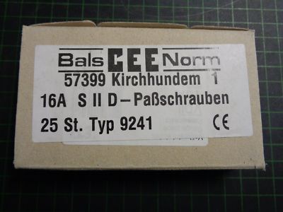 25 x Bals CEE Norm Paßschrauben 16A S II D Typ 9241