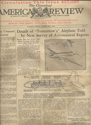 American Review Feb 1937 TOMORROW'S AIRPLANE PICTURES DON'T LIE beautiful ads