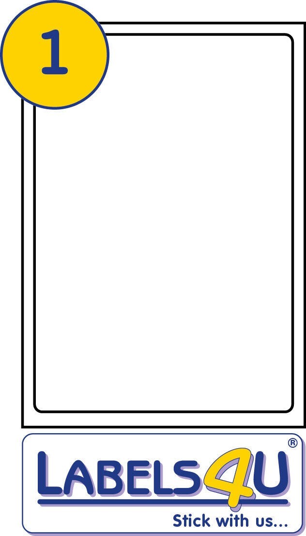 Labels4u A4 White STICKY Labels 500 Sheets of 1 Label Per Sheet 199.6 x 289.1