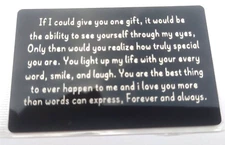 Sentimental Wallet Card "If I Could Give You 1 Gift" for friend - Embossed Metal