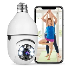 Light Bulb,Indoor Security System, Motion Detection, Two-Way Audio Night Vision
